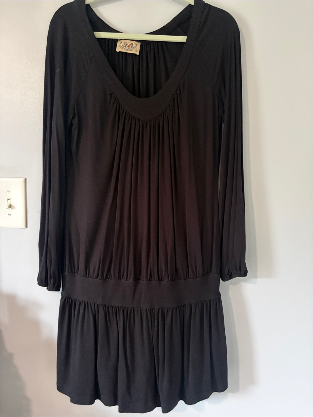 Juicy Couture Black Long Sleeve Scoop-Neck Dress